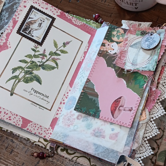 Boho Whimsical Forest Soft Cover Handmade Journal - Picture 9 of 14